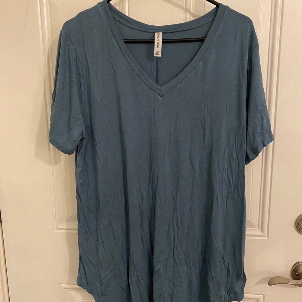 Blue Zenana Premium V Neck